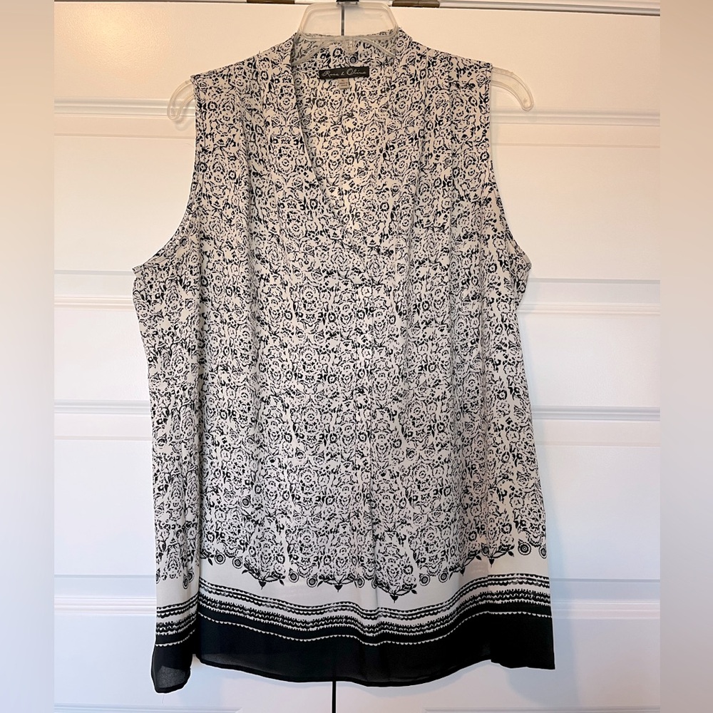 Rose and Olive sleeveless blouse